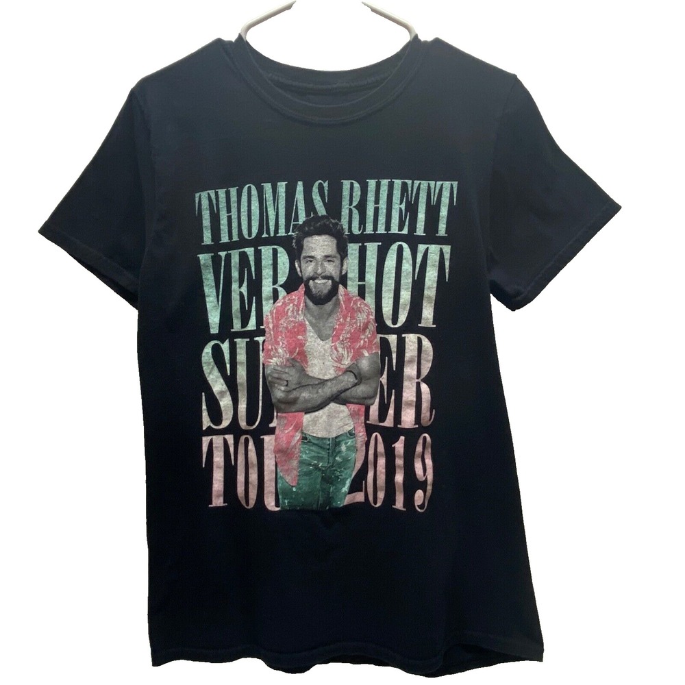 Thomas Rhett Graphic T-Shirt Men's Medium Black Very Hot Summer Tour 2019 EUC